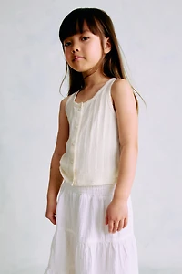 Pointelle jersey vest top