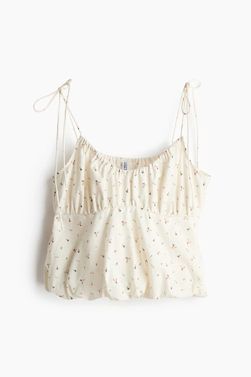 Bubble-Hem Strappy Top