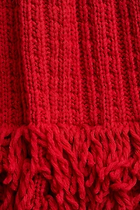 Fringe-Trimmed Knit Top