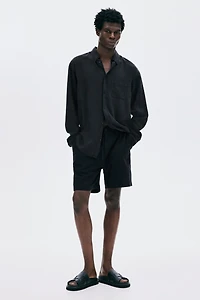 Regular-Fit Linen-Blend Shorts