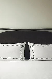 Taie d'oreiller brodée en percale de coton