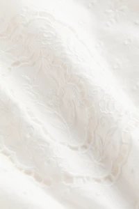 Cape-Detail Dress with Eyelet Embroidery