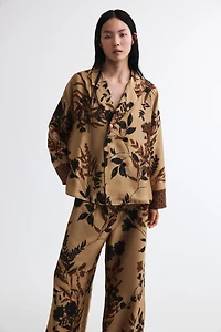 Double-Breasted Satin Twill Jacket
