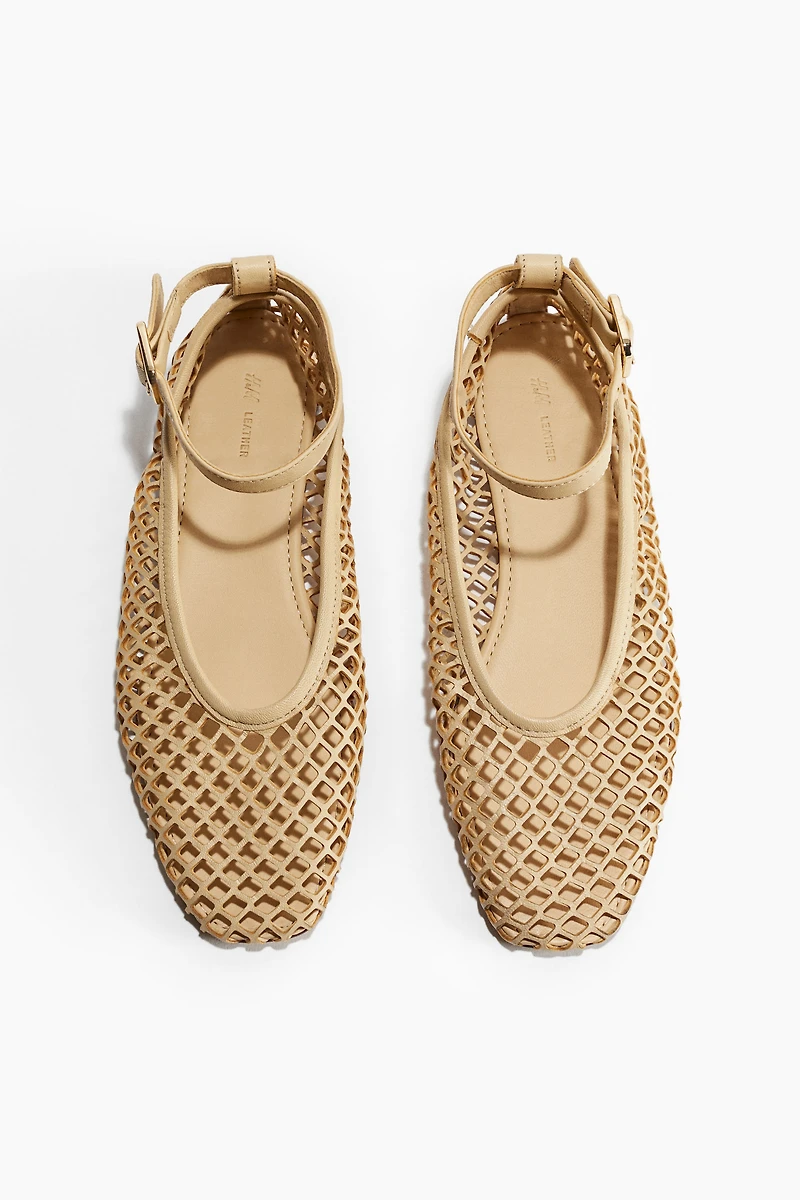 Perforated Leather Ballet Flats