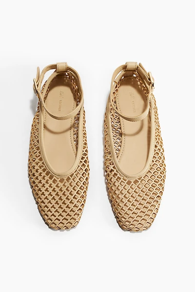 Perforated Leather Ballet Flats
