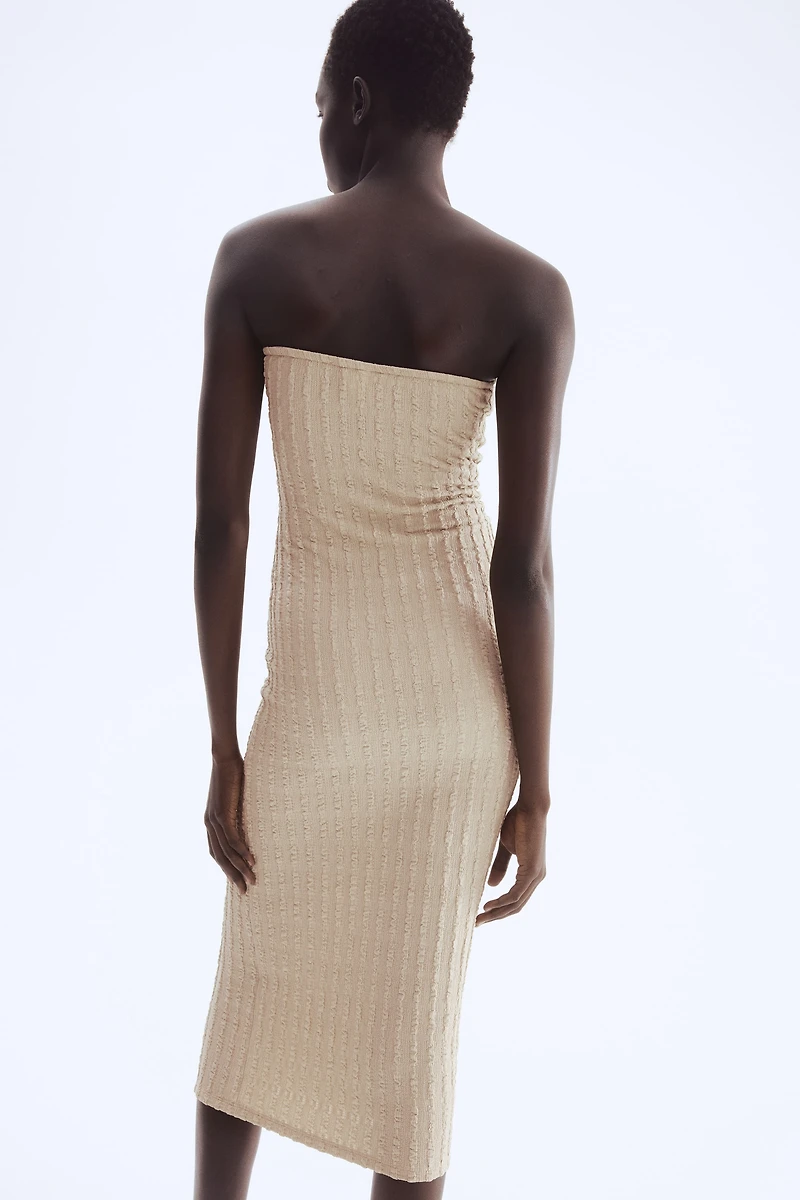 Textured Jersey Bandeau Dress