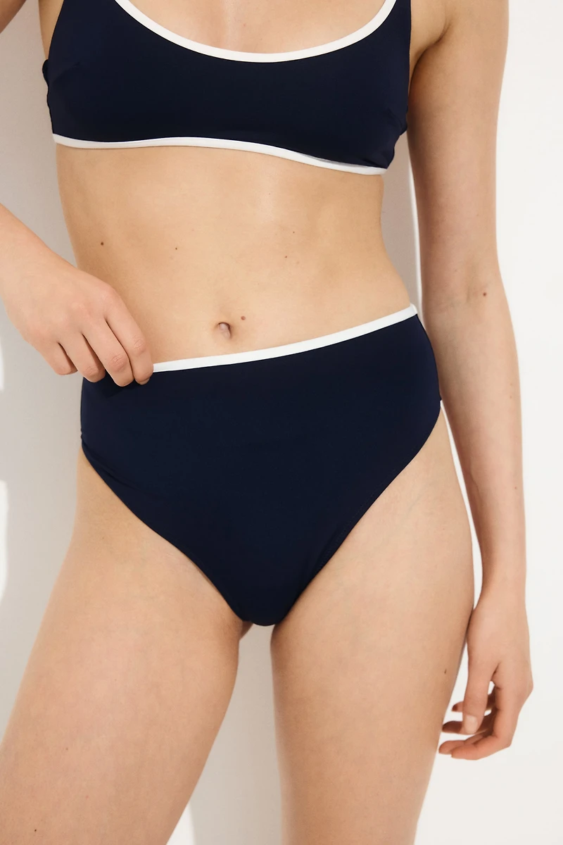 High Waist Cheeky Bikini Bottoms