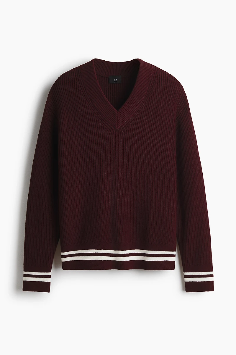 Boxy-Fit Rib-Knit Sweater