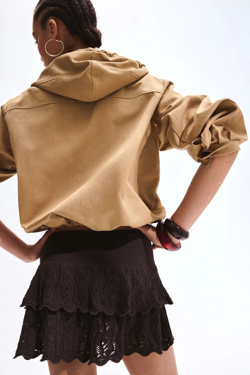 Crochet-Look Tiered Skirt