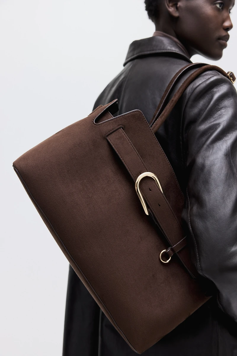 Strap-Detail Tote Bag