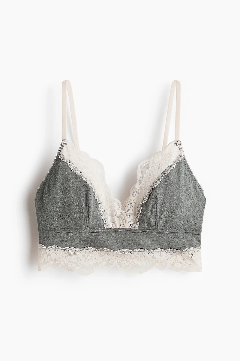 Brassière en coton avec dentelle