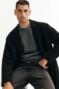 Single-Breasted Wool-Blend Coat