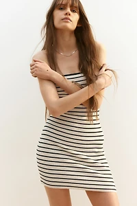 Robe bandeau en tricot côtelé