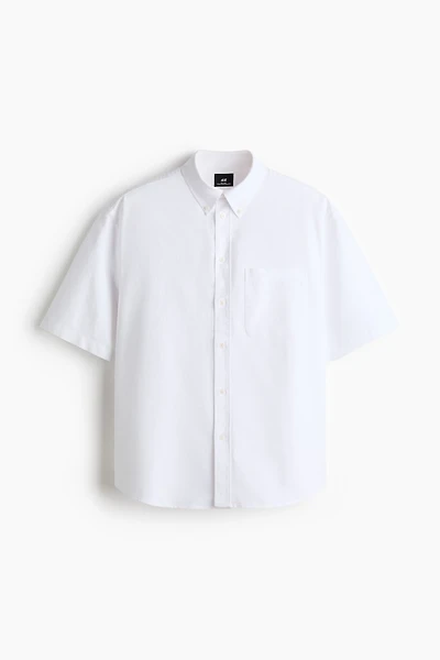 Relaxed-Fit Short-Sleeved Oxford Shirt