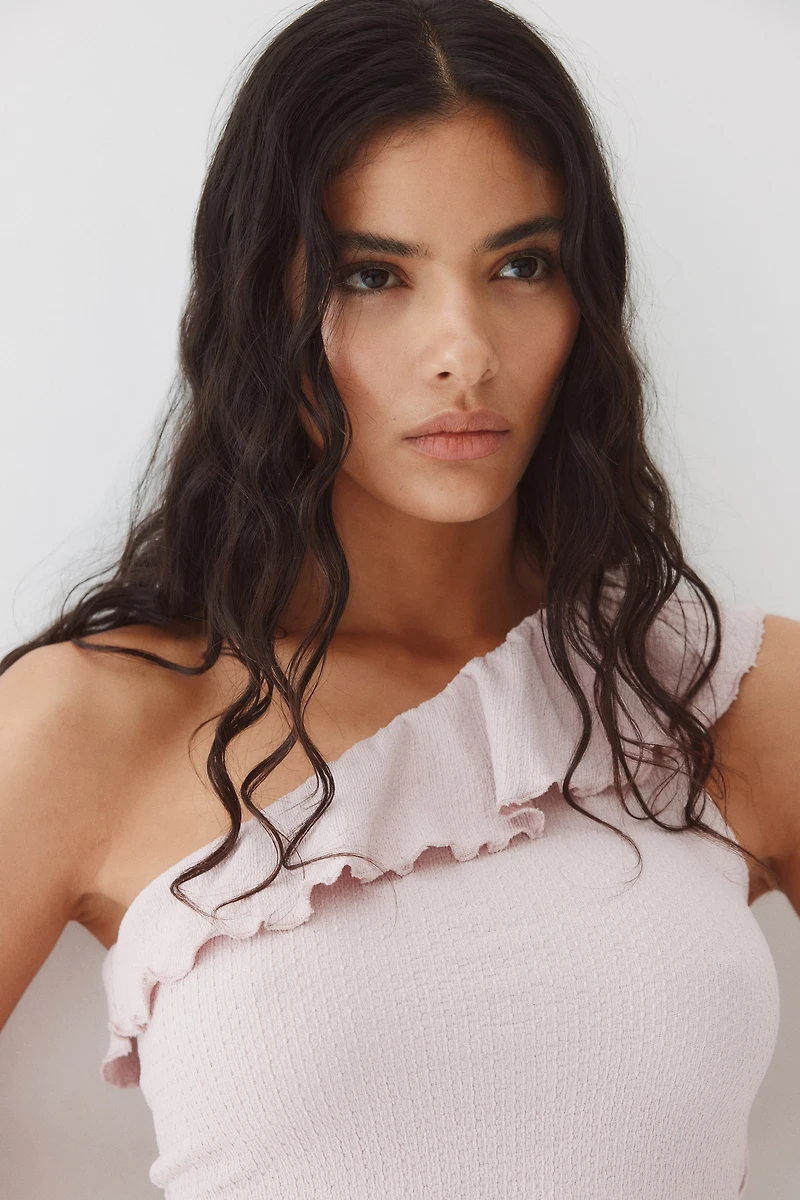 Flounced One-Shoulder Top