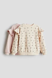 2-Pack Ruffle-Trimmed Sweatshirts