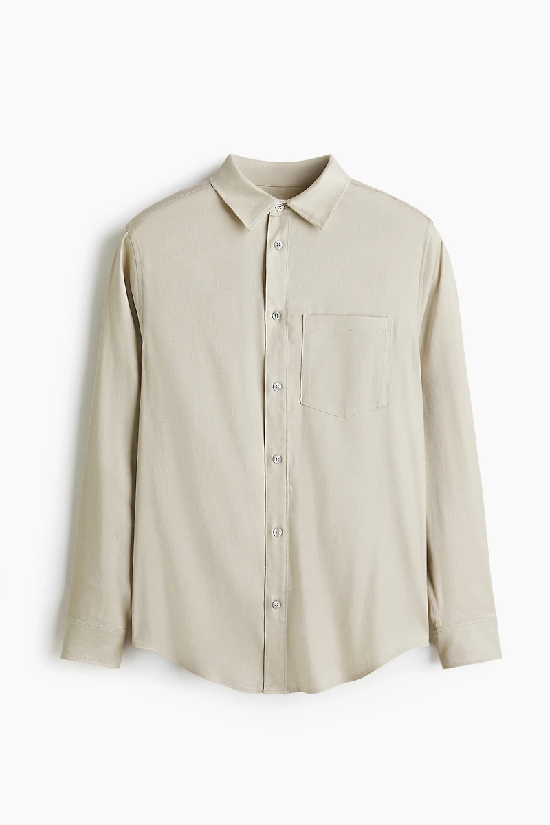 Regular-Fit Linen-Blend Shirt