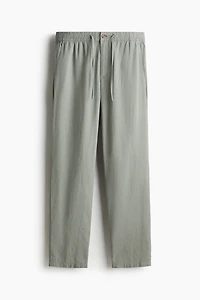 Regular-Fit Linen-Blend Pants
