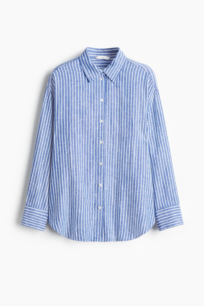 Oversized Linen-Blend Shirt