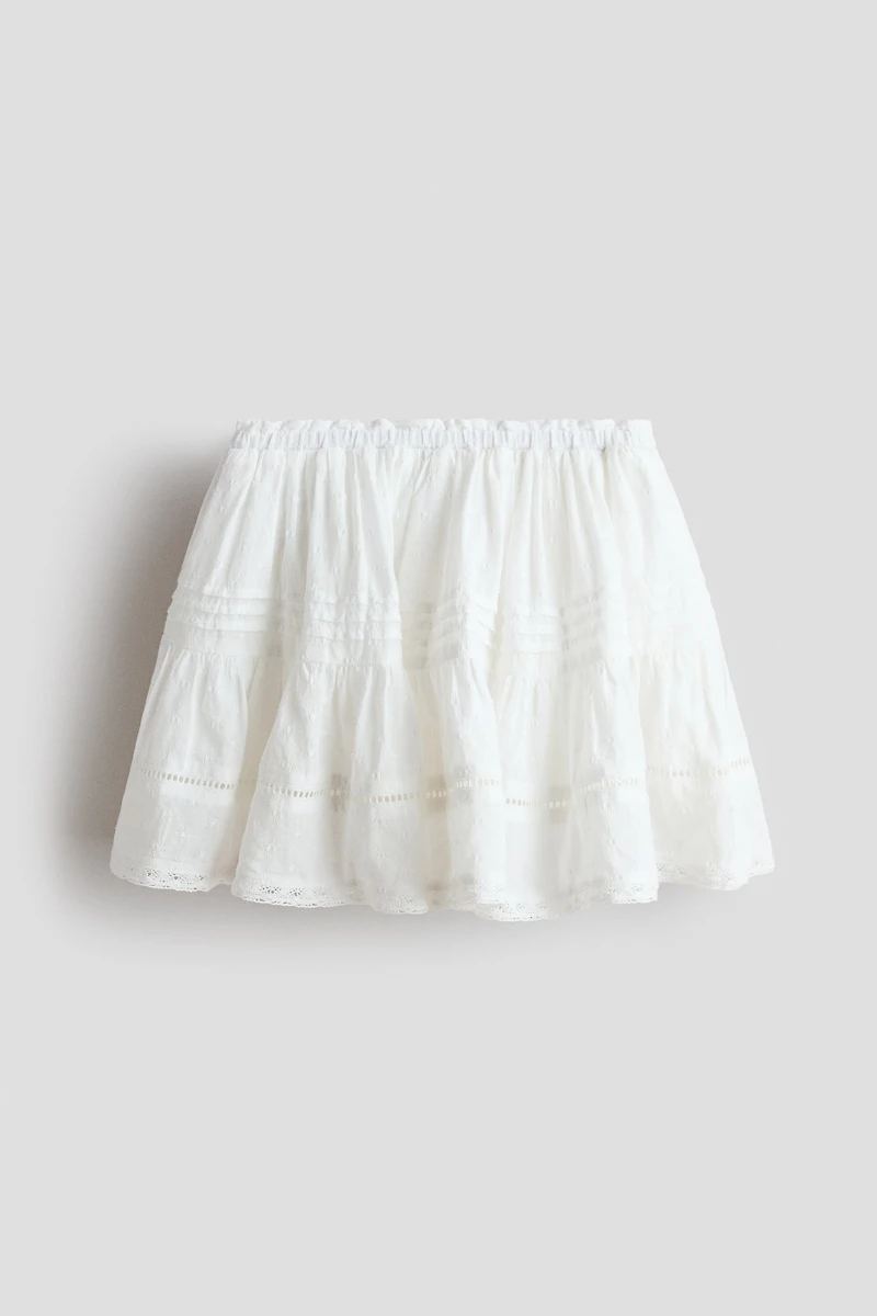 Jupe en coton à plis nervurés