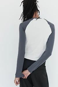 Haut en coton avec manches raglan