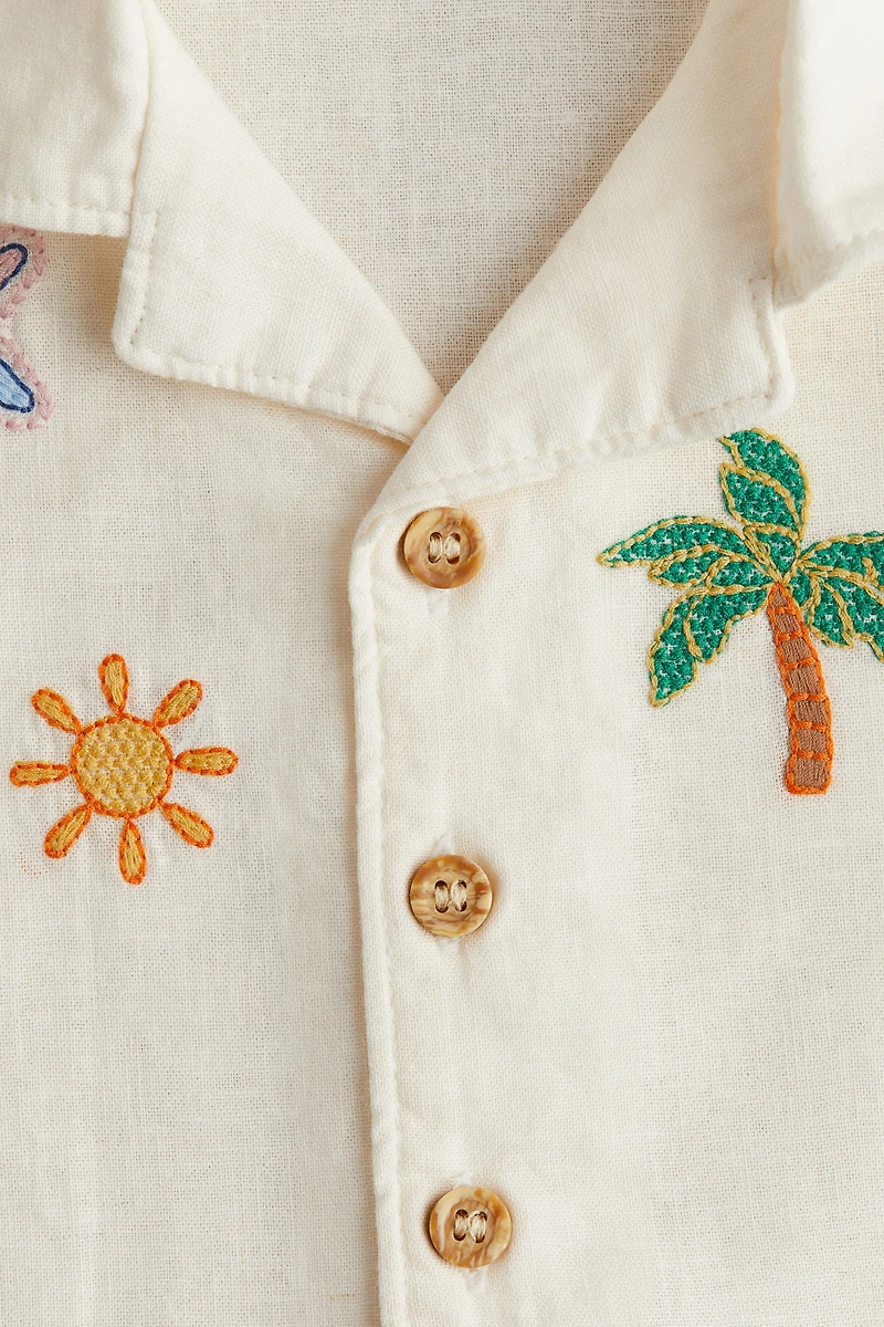 Linen-Blend Resort Shirt