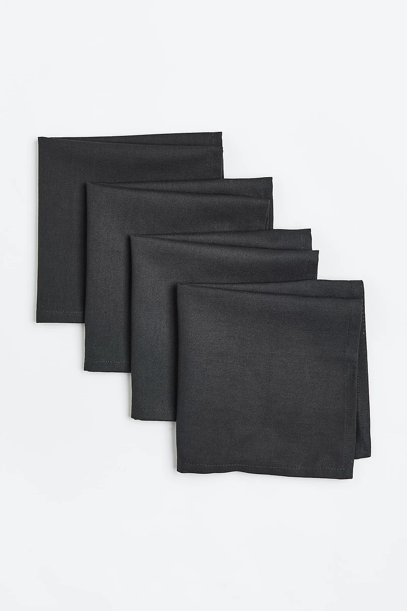 Lot de 4 serviettes table en coton