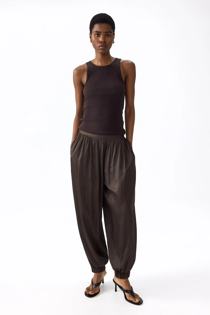 Ribbed Silk-Blend Tank Top