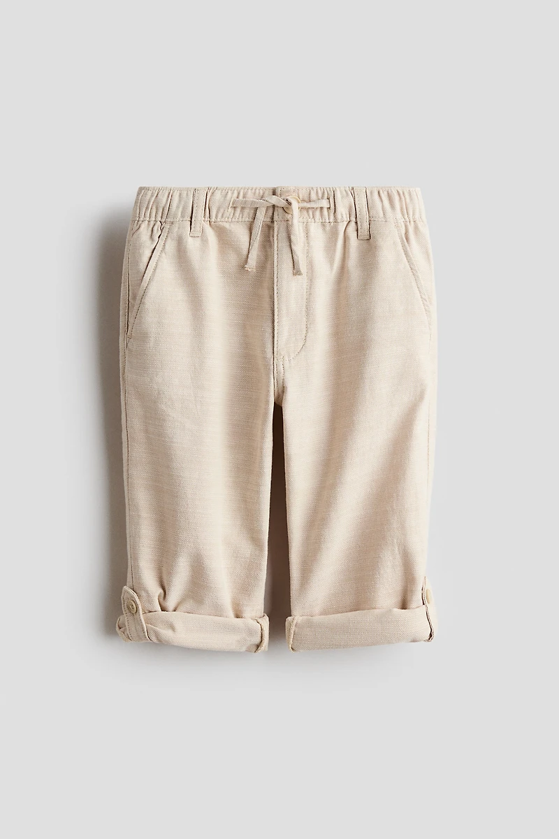 Cotton Roll-Up Pants