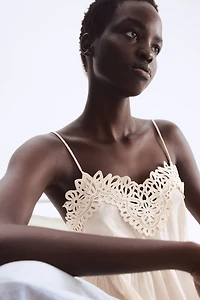 Lace-Trimmed Strappy Top
