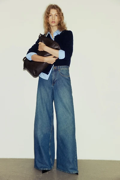 Jean large taille haute