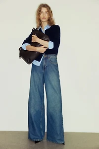 Jean large taille haute