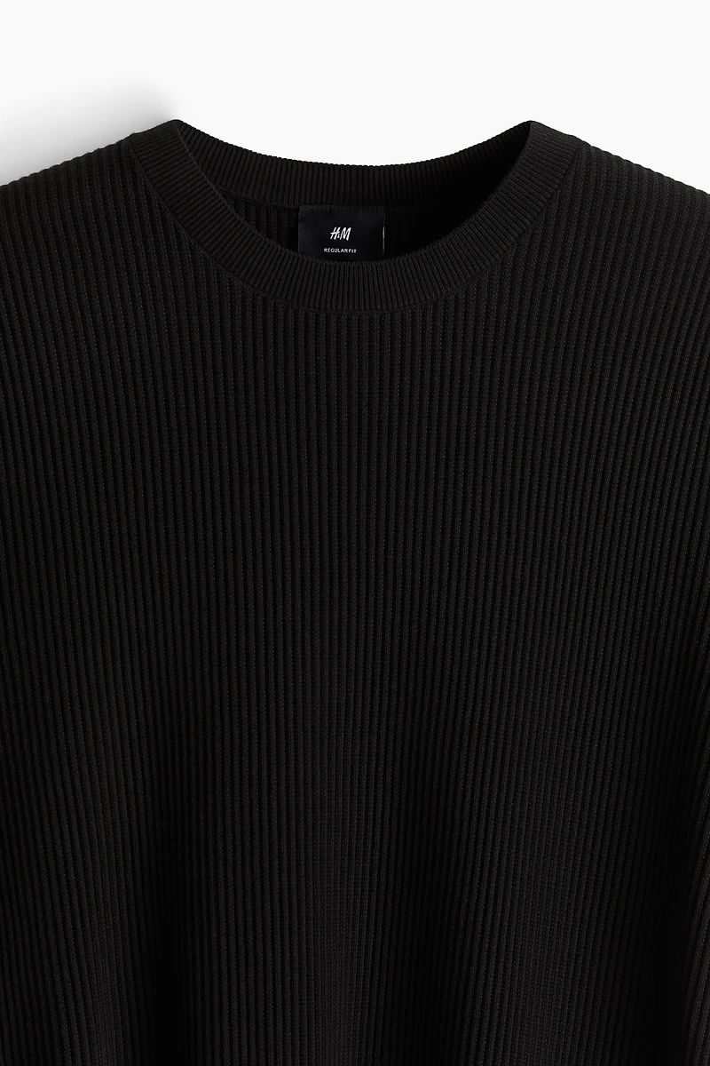 Regular Fit Rib-Knit T-shirt