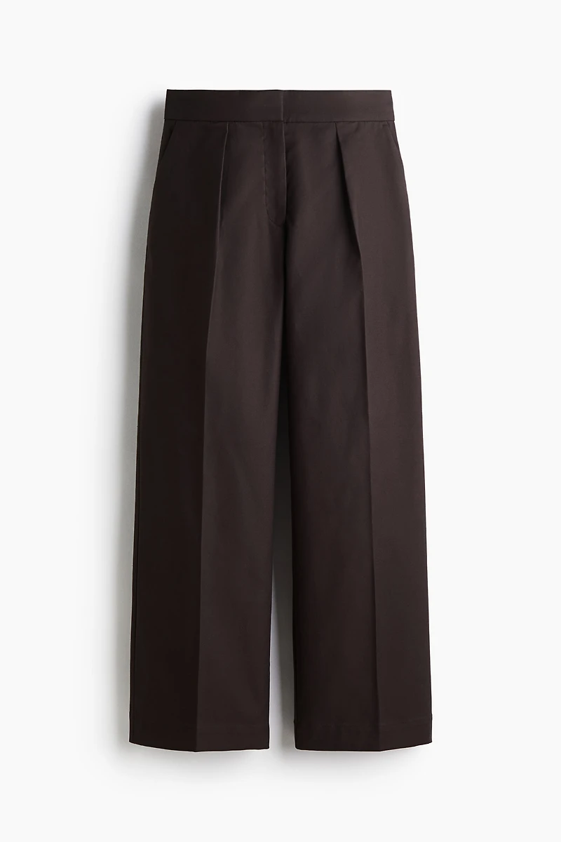 Wide-Leg Twill Pants