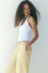 Balloon-Leg Pants with Drawstring