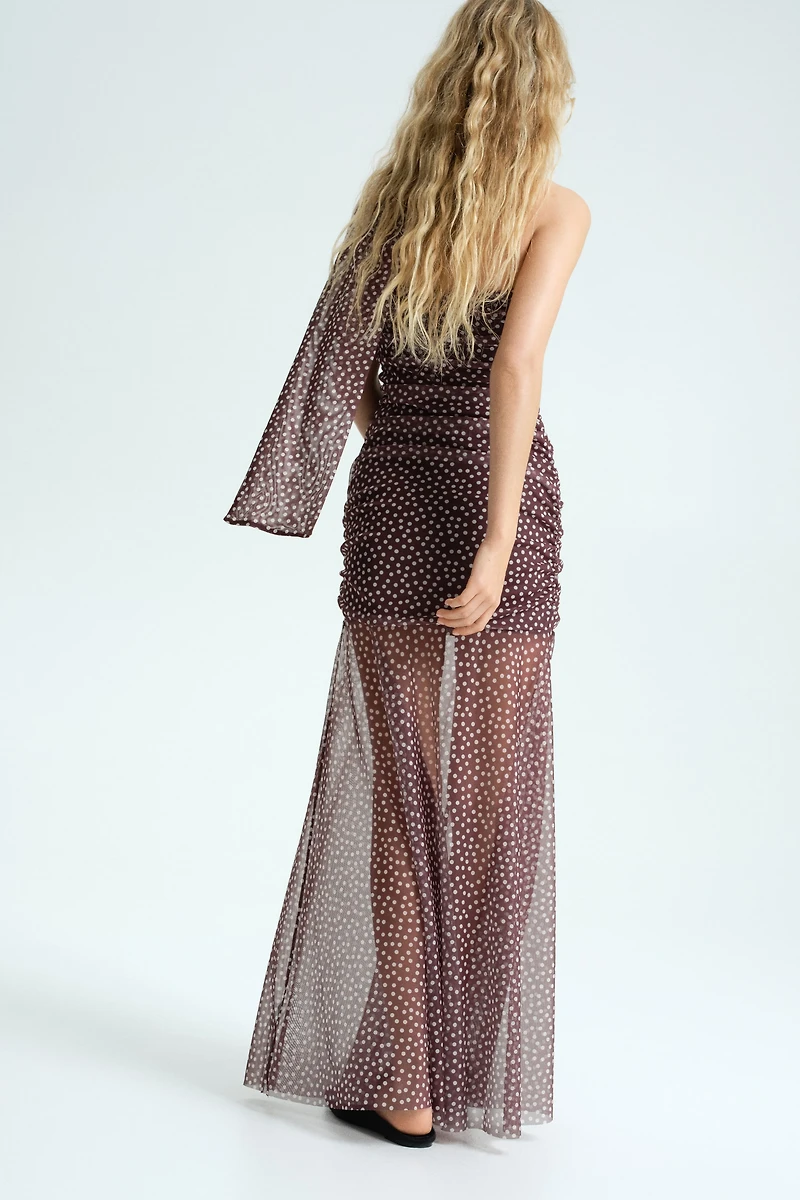 Draped Mesh Dress