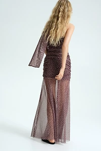 Draped Mesh Dress