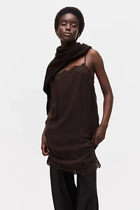 Lace-Trimmed Viscose Dress