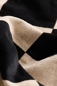 Housse de coussin en lin mélangé