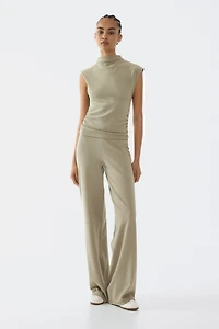 Mock Turtleneck Jersey Top