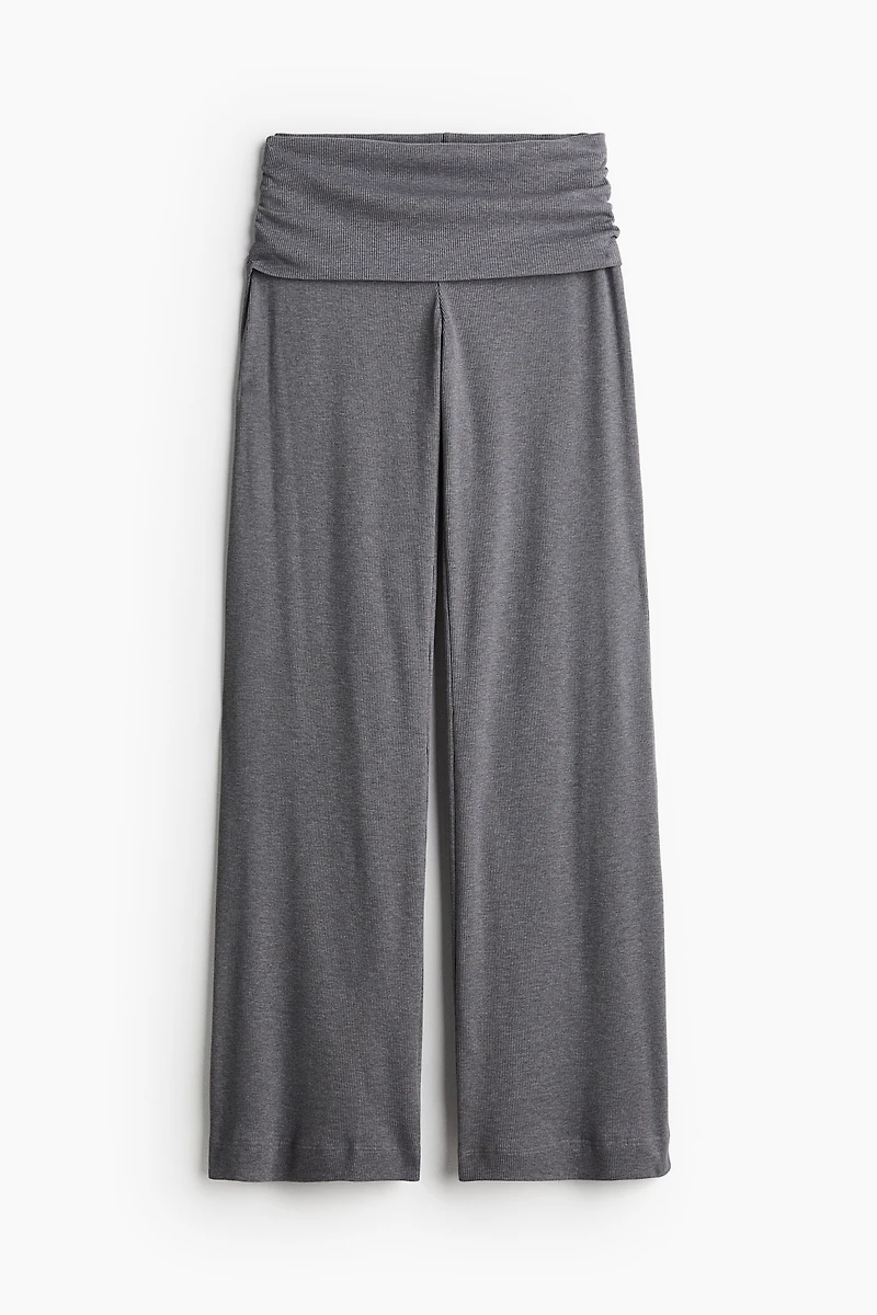 Ribbed Wide-Leg Pants
