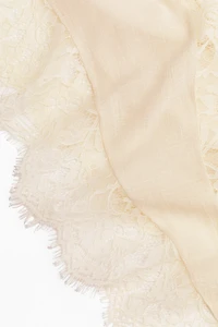 Lace-trimmed scarf