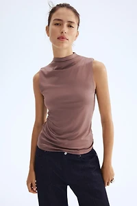 Microfiber Mock Turtleneck Top