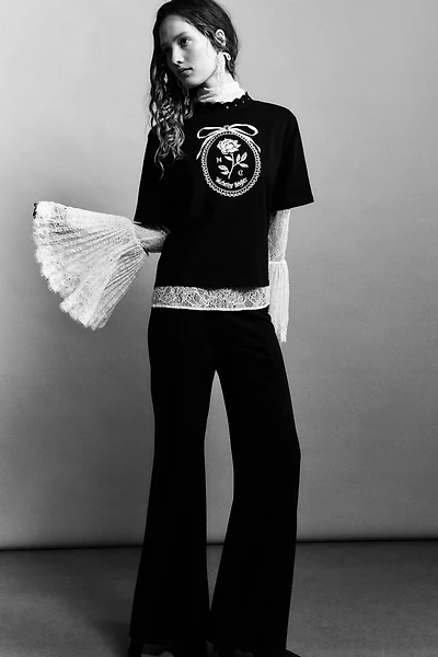 Embroidered-Detail T-Shirt