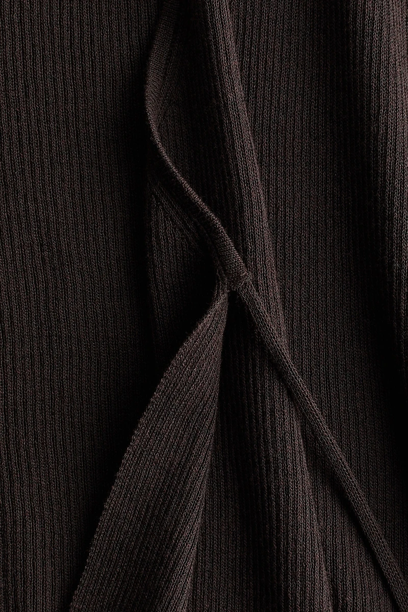 Rib-Knit Wrap Cardigan