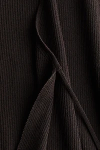 Rib-Knit Wrap Cardigan