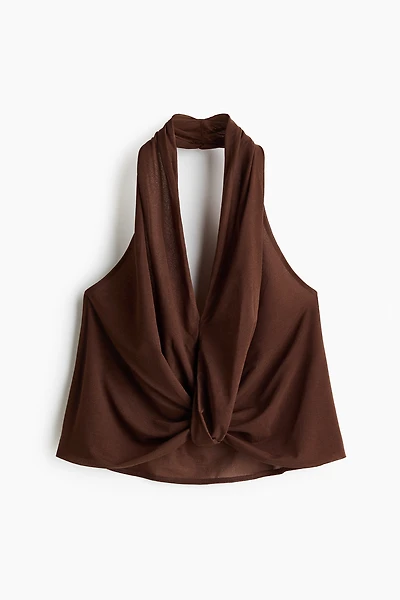 Twist-Detail Halterneck Top