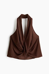 Twist-Detail Halterneck Top