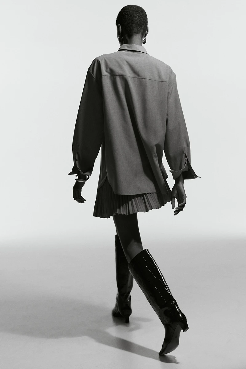 Mini jupe-short plissée