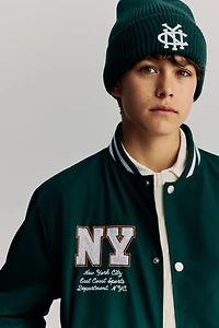 Motif-Detail Baseball Jacket